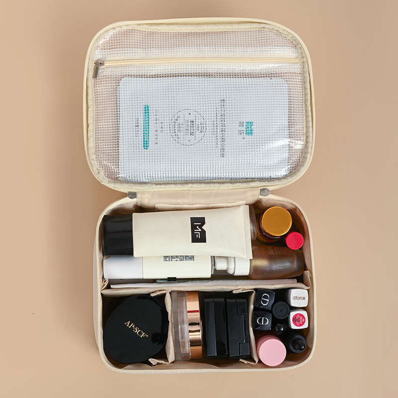 New Freestyle Partition Makeup Large Capacity High-end Multi-functional Cosmetic Toiletry Storage Bag