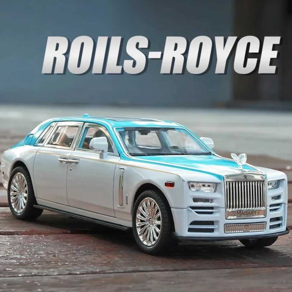 124 Scale Rolls Royce Phantom Toy Model Car Alloy Diecast Light Sound Doors Opened Shock Absorption Vehicles Collection GiftsT251023