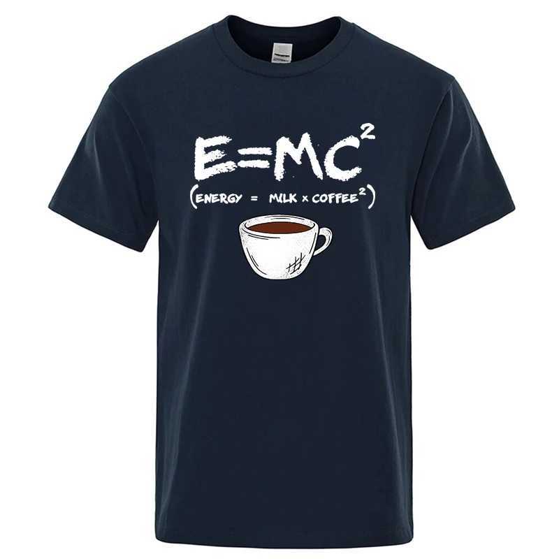 Summer Mens Tshirt 100 Cotton Casual Funny EnergyMilkCoffee Print Men Cool Loose Oneck Tops For Men Short Sleeve Male TeesXJ251023