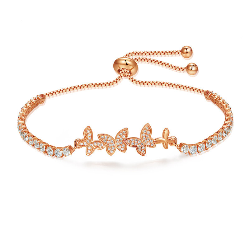 Designer bracelet Fashion Niche Personality Creative Butterfly Bracelet for Women with Zirconia, Adjustable Size Pull Bracelet Trendy Jewelry
