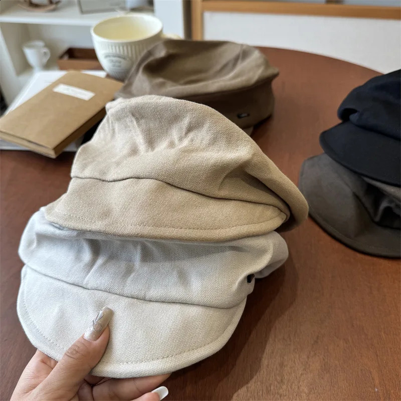 Retro Pleated Solid Color Beret womens Versatile Painter Hat Casual Cloud sboy Hat Cappello Gorras Planas 4m725 251021