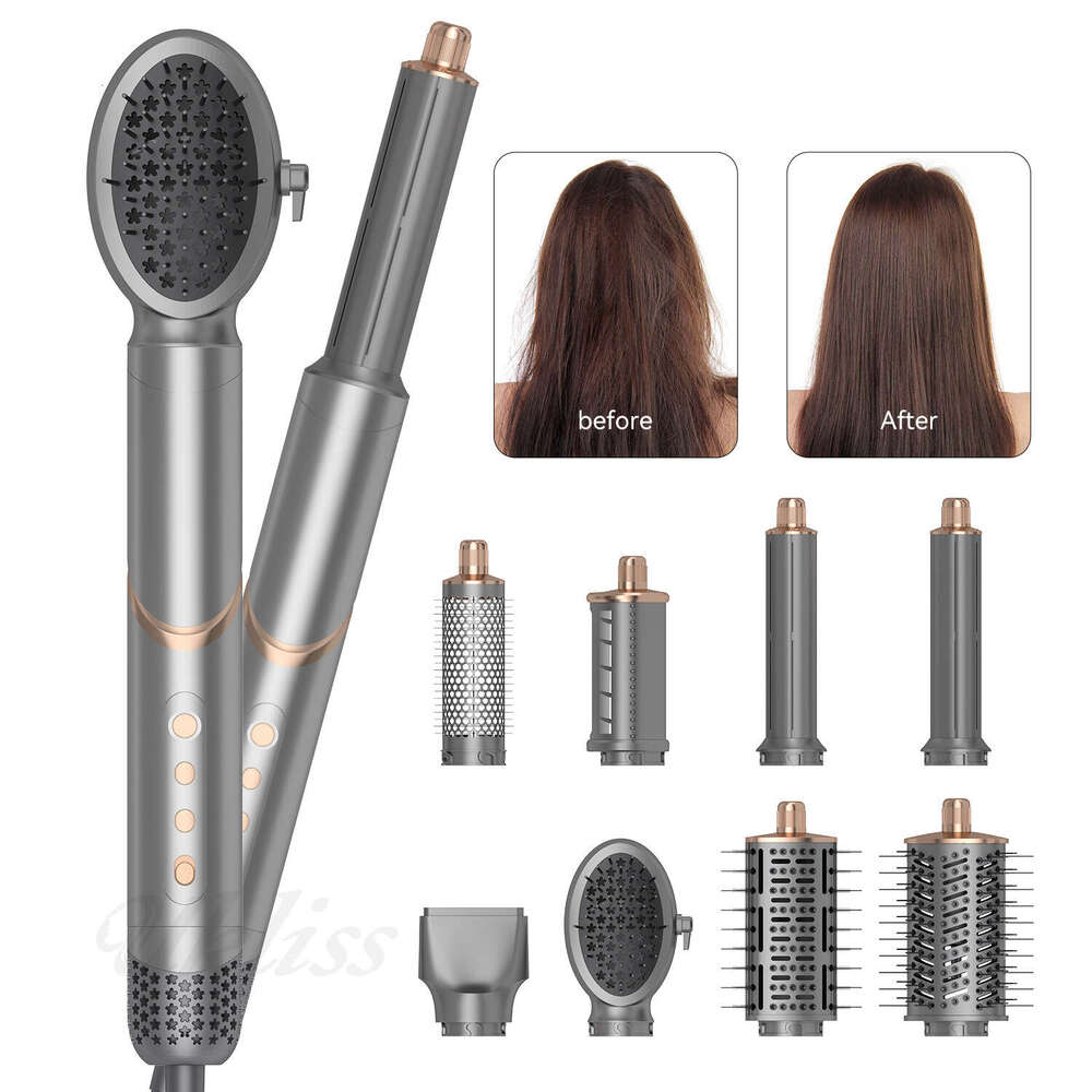 Famous Brand Designer In Negative Ion Hot Brush Multifunctional Air Curler High Speed Power Hair Dryer Curling Iron Straightener