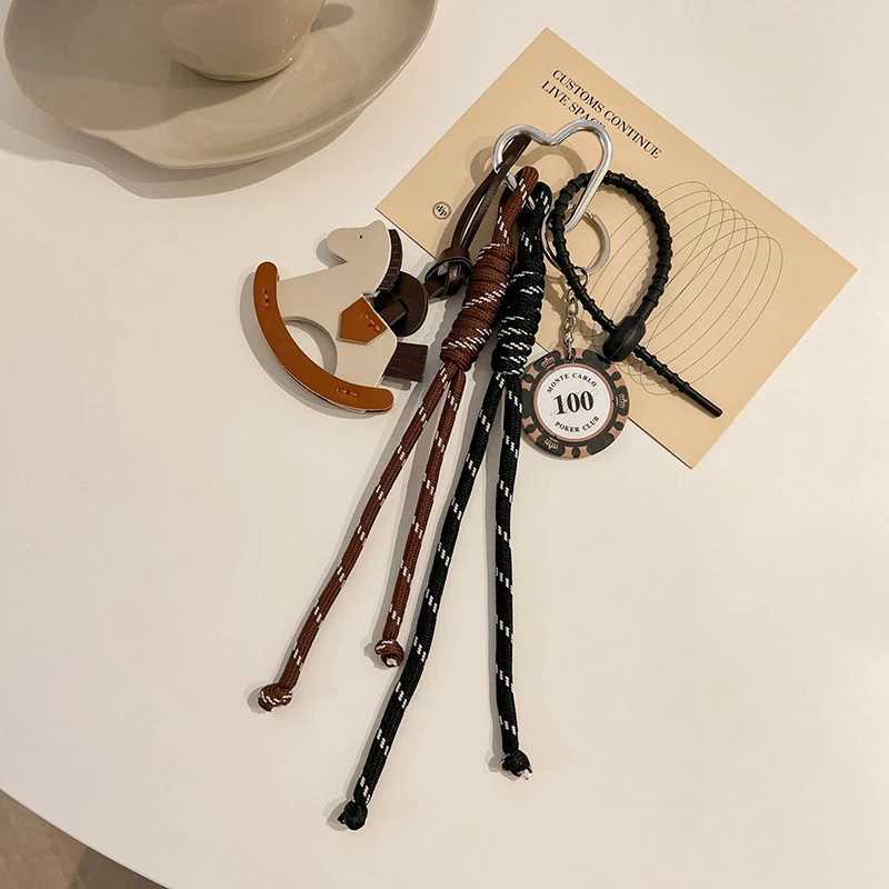 Braided Rope Bag Charm Pendant for Women Leather Trojan Bags Hanging Ornament Keychain Decoration DIY Bag Accessories Z251023