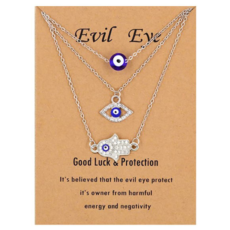Designer necklace Palm Blue Eyes Devil's Eye Pendant Necklace Clavicle Chain necklace for women free shipping heart necklace gift for men