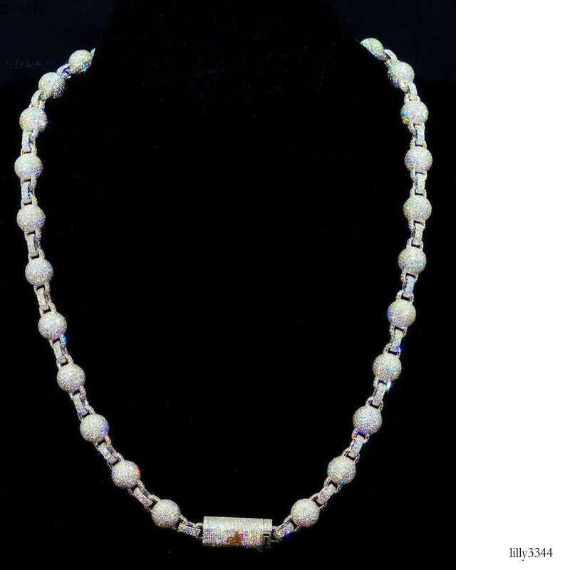 Hot Selling High-end Fashion VVS Round Moissanite Dia Chain Necklace Jewelry