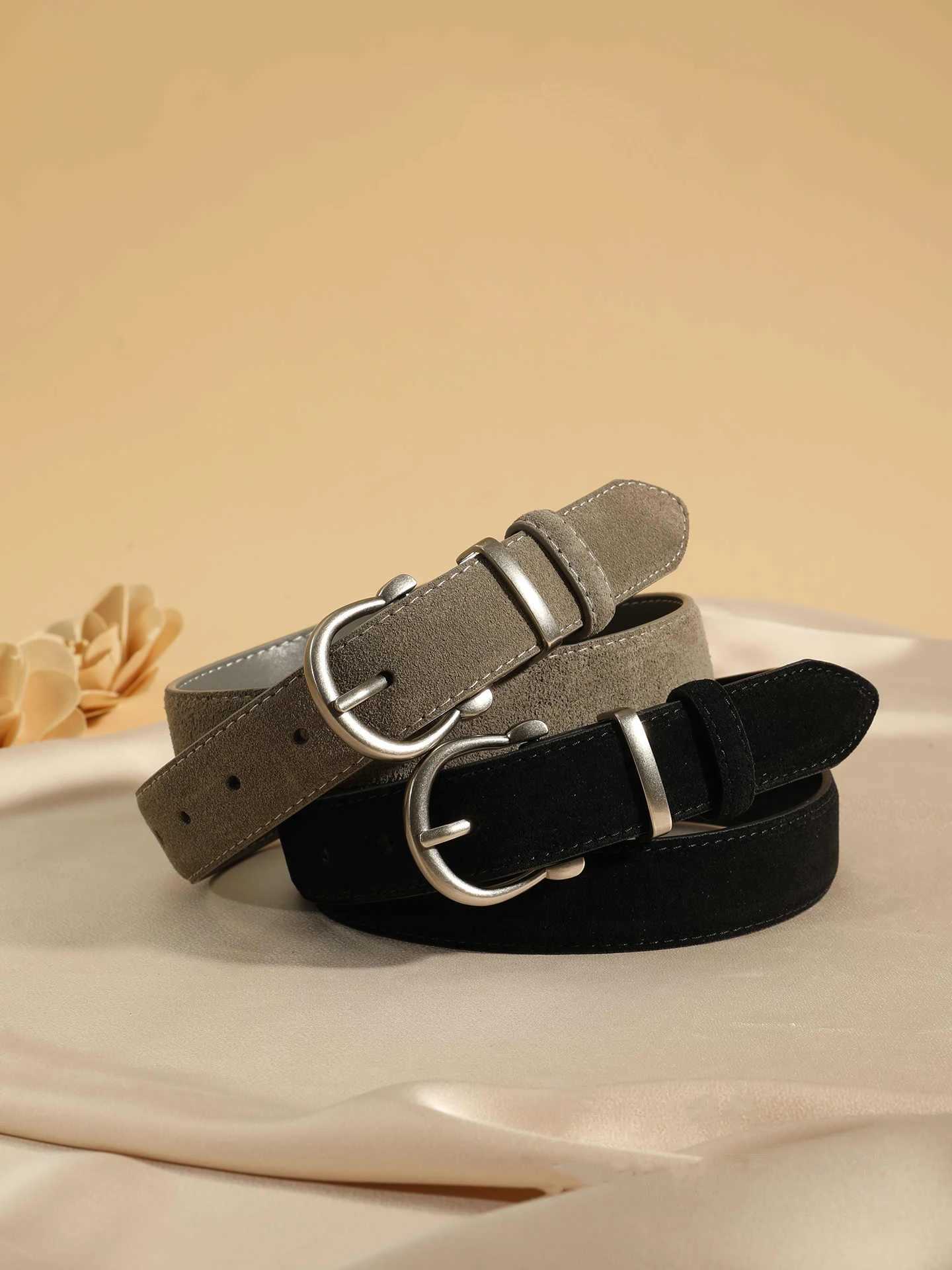 Fashion Suede Leather Belt for Women Stylish Versatile Adjustable Belts Vintage Alloy Buckle Waistband for Jeans DressXJ251023