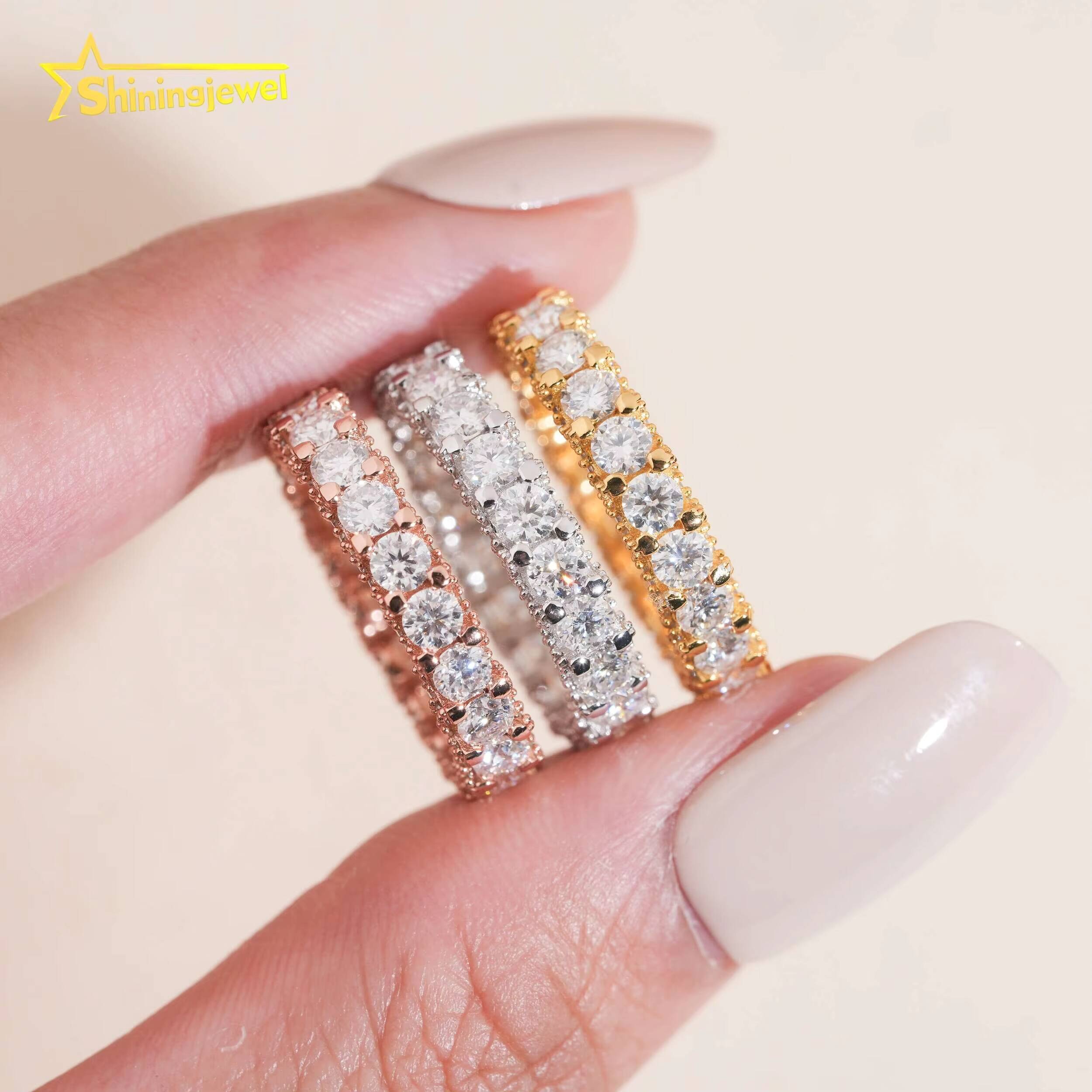 Women Jewelry Set 925 Sterling Silver Pear Cut 6ct Moissanite Diamond Engagement Ring Iced Out Moissanite Eternity Wedding Ring