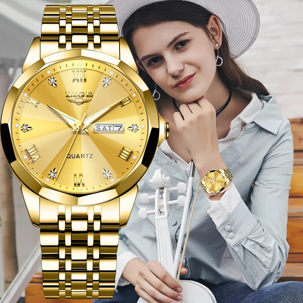 LIGE Fashion Quartz Wristwatches Casual Sport Military Watch For Women Top Waterproof Watch Ladies Relogio Feminino 251021