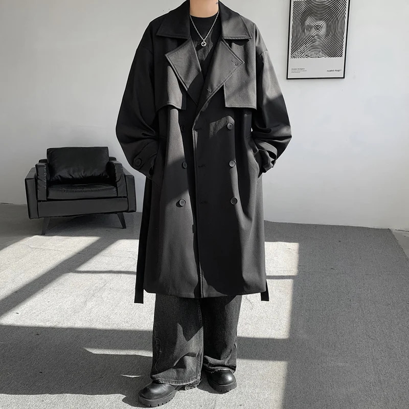 2025 Autumn Long Style Versatile Casual Korean Coat Mens Fashion Trench Windbreakers Male Good Quality Jackets 251014