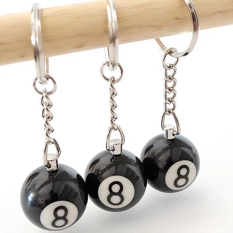 Fashion Creative Billiard Pool Keychain Table Ball Key Ring Lucky Black No8 Key Chain 25mm Resin Ball Jewelry Gift Z251023