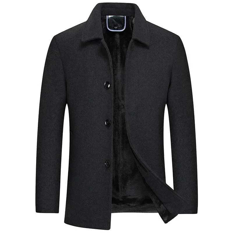 Autumn and Winter Thickened Warm Woolen Coats For Man New Mens Business Fashion British style Thickened Coat Woolen Coat W251023