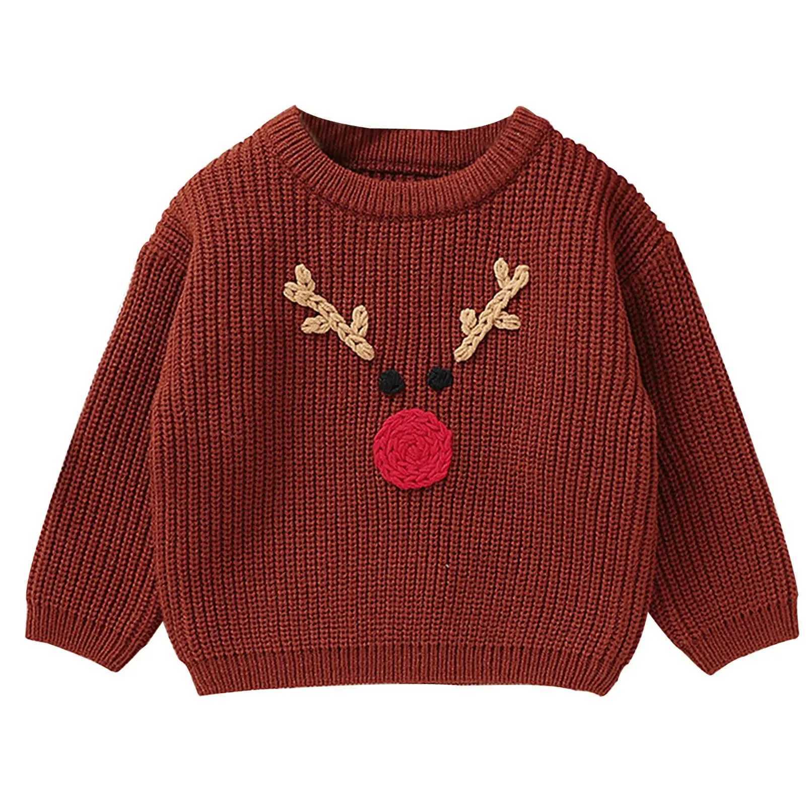 Christmas Reindeer Sweaters for Baby Boy Girl Fall Casual Fashion Knitted Sweater Kids Winter Warm Cute Pullover Sweatshirt12Y C251023