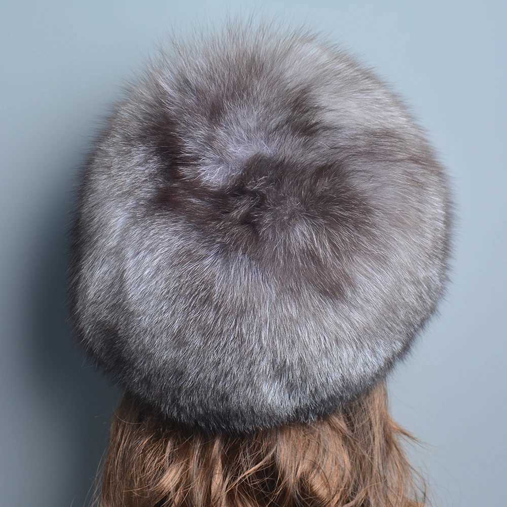 Fashion Real Fur Hats Winter Hats For Wen Natural Fur Beanies Real Bber Hat Fluffy Popar Russian Fa RoundW251023