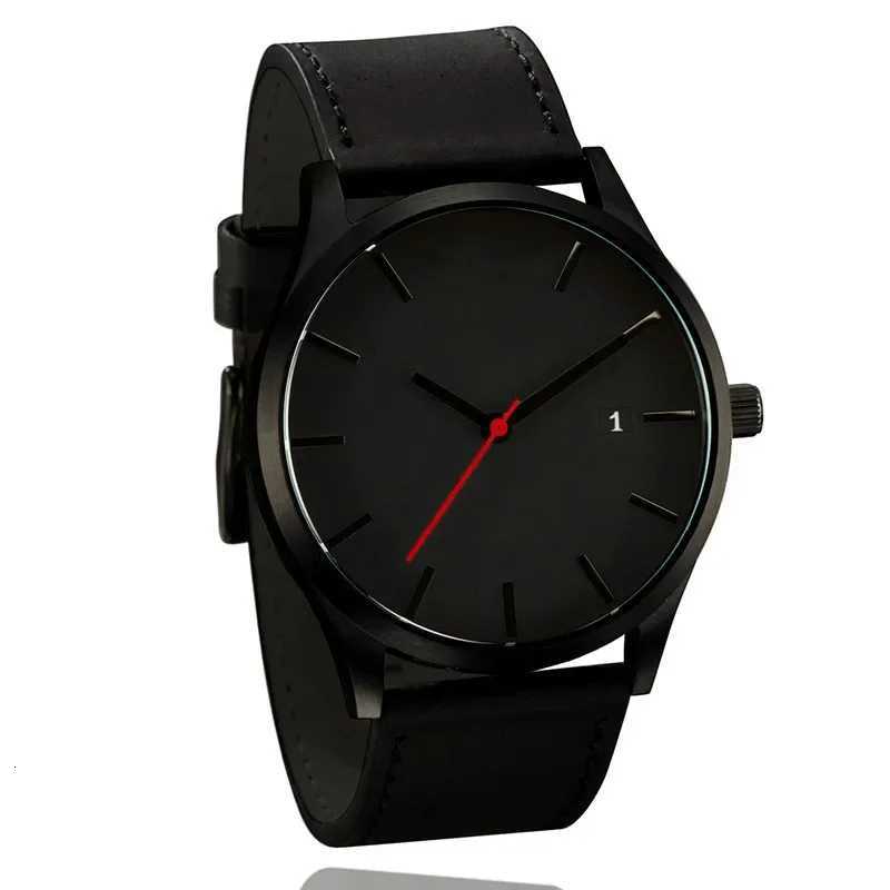 Simple Mens Analog Quartz Wristwatch Fashion Metal Case Mens Watches Leather Belt Casual Business Male Clock Relogios MasculinoL251023