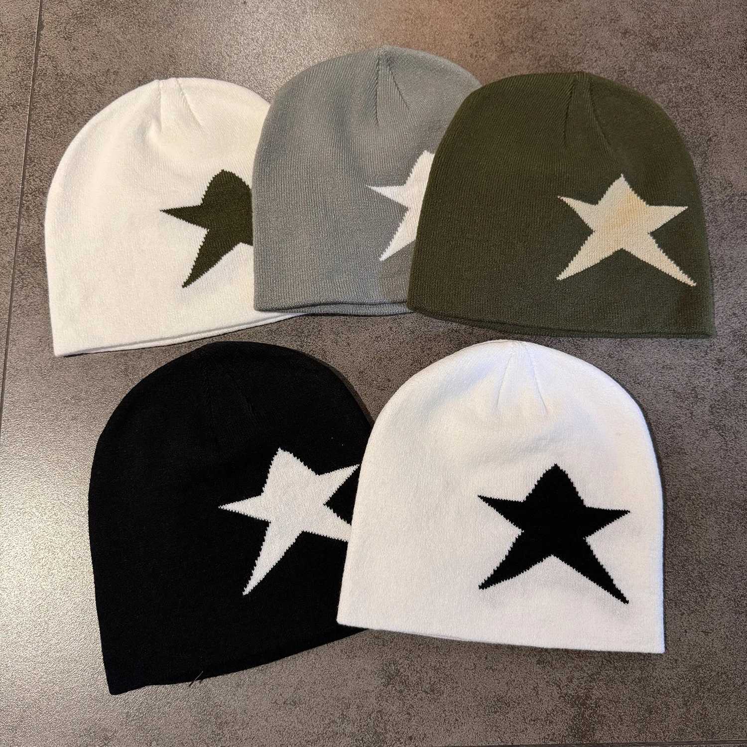 2025 Winter Autumn Warm Beanies Women Men Y2K Star Pattern Outdoor Skullcap Skiing Hat Cold Hat Hip Hop Cycling Knit Gorras GiftXJ251023