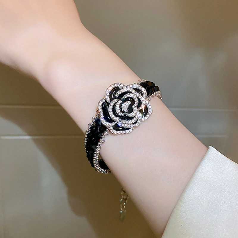 Fashion lia wer Bracelet for Wen Black Crystal Chain Bracelets Weddings Party Bangles 2024 New In Charms Jewelry Sets Y251023