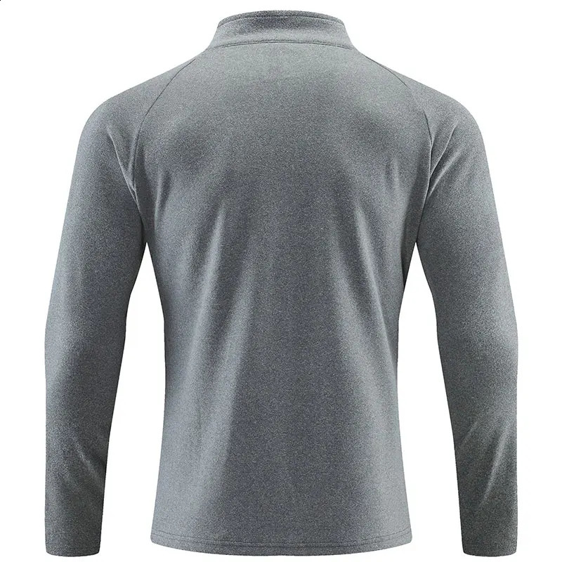 Men Running Long Sleeve Tshirt Outdoor Reflective Fitness Sports Top Autumn Winter Breathable Half Zippered Jogging Sportswear 251023