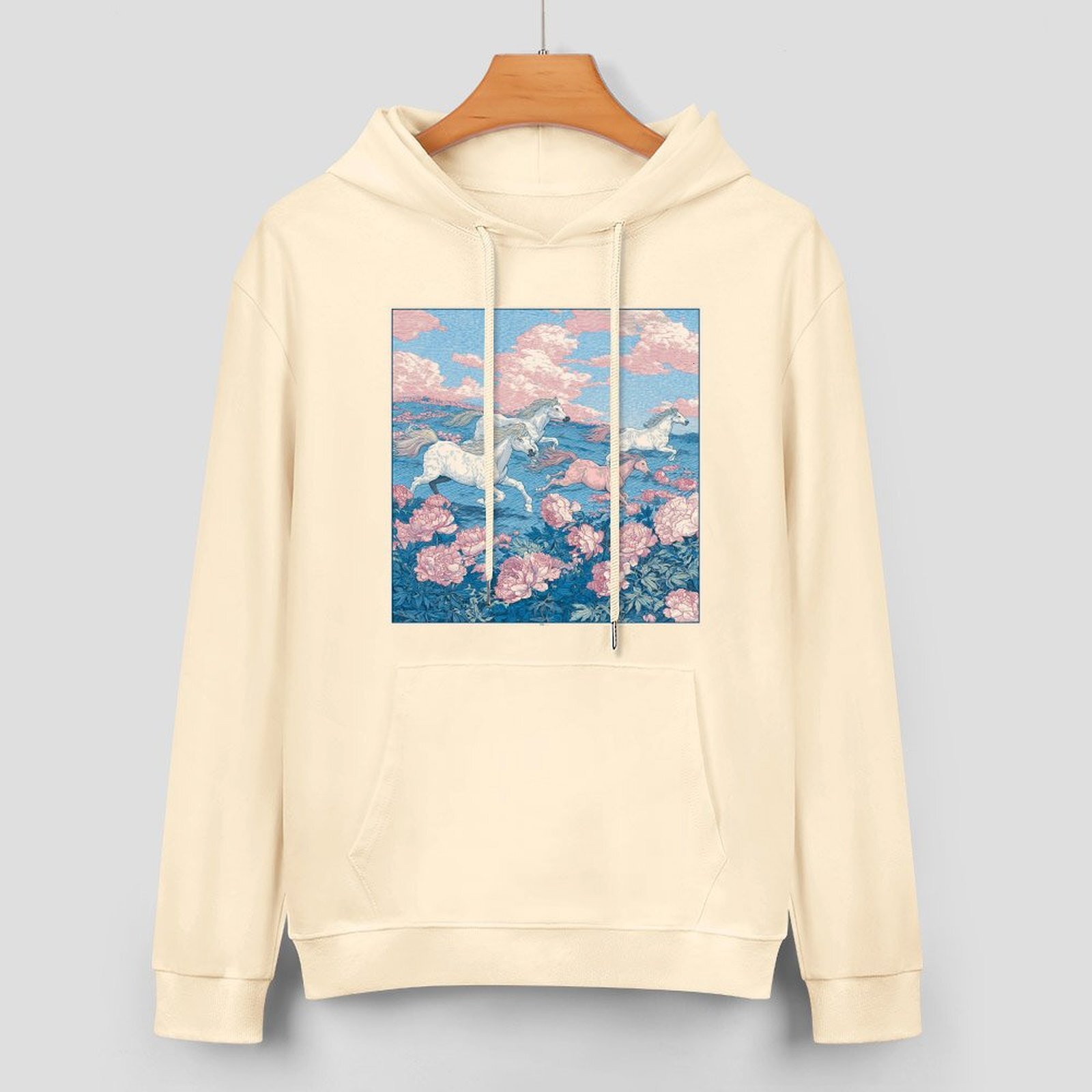 H Designer Fall Winter Hoodie Luxury Horse Print Design Unisex Long Sleeve Streetwear Hip Hop Oversized Fit Hoodie Men's Fashion Apparel H36