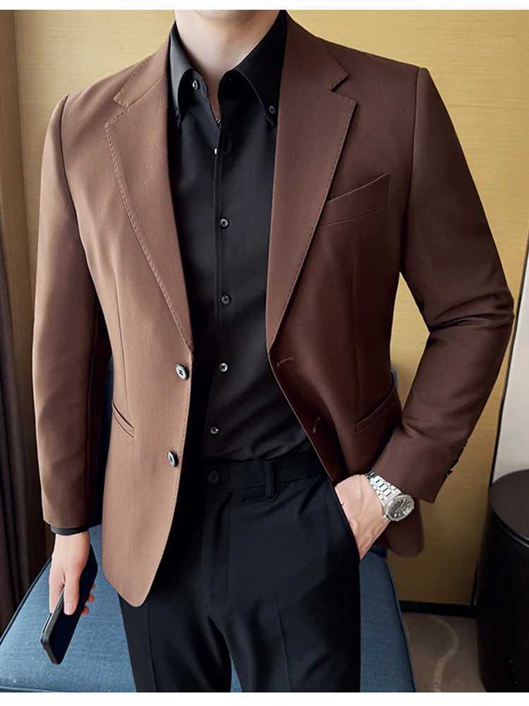 New Mens Fashion Business Solid Color British Style Professional Work Groom Wedding Dress Best Man Blazers Jacket XXS6XL W251023