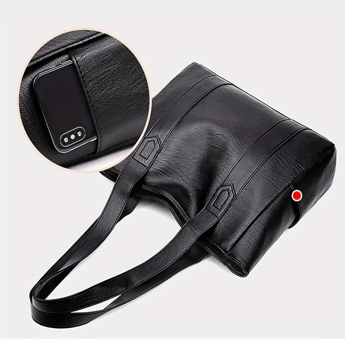 Vintage Large Capacity Tote Bag Retro Vegan Shoulder Bag Womens Casual Handbag For CommuteL251023