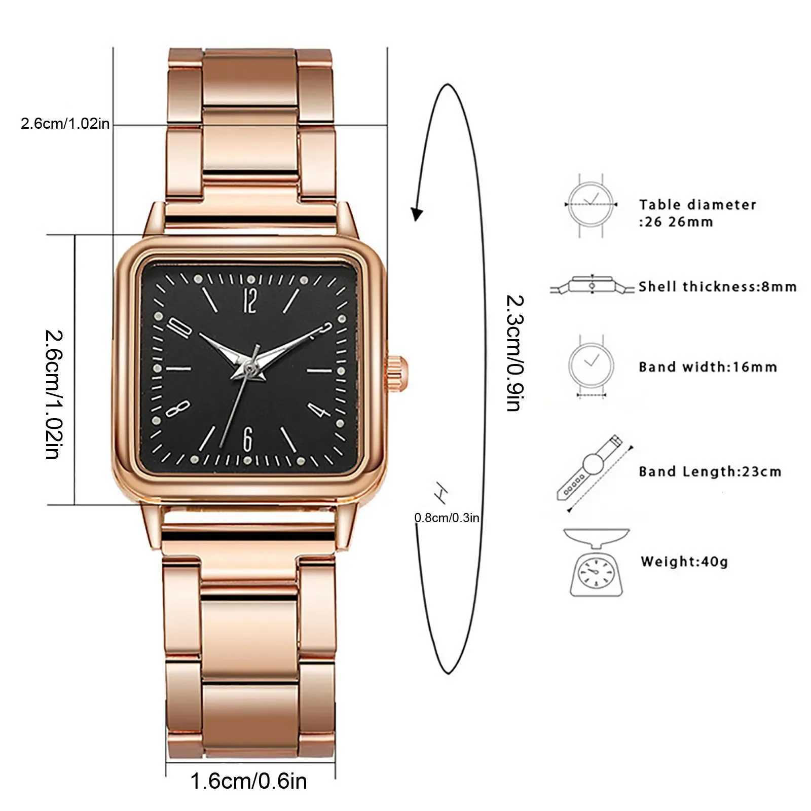 2024 Business Quartz Watch Women Rose Gold Simple Fashion Casual Brand Wristwatch Luxury Lady Square Watches Relogio FemininoL251023