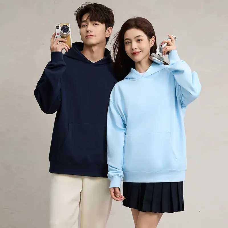 750g Terry Hooded Sweatshirt Autumn Winter Style Drop Shoulder Loose Trendy Pullover Hoodie Casual Solid Color Jacket UnisexT251023