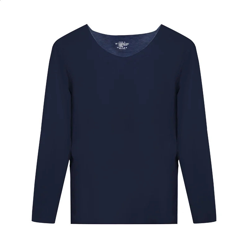2PCS Mens seamless thermal underwear fleece lined and thickened single piece long sleeve base layer wool top 251023