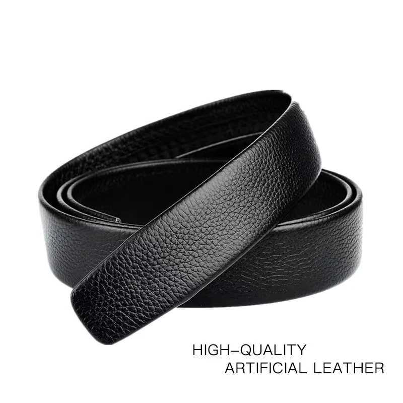 Mens Business Leisure Automatic Buckle Leather Belt 120cm Extended New Fashionable Versatile High Quality PU Leather Work BeltXJ251023