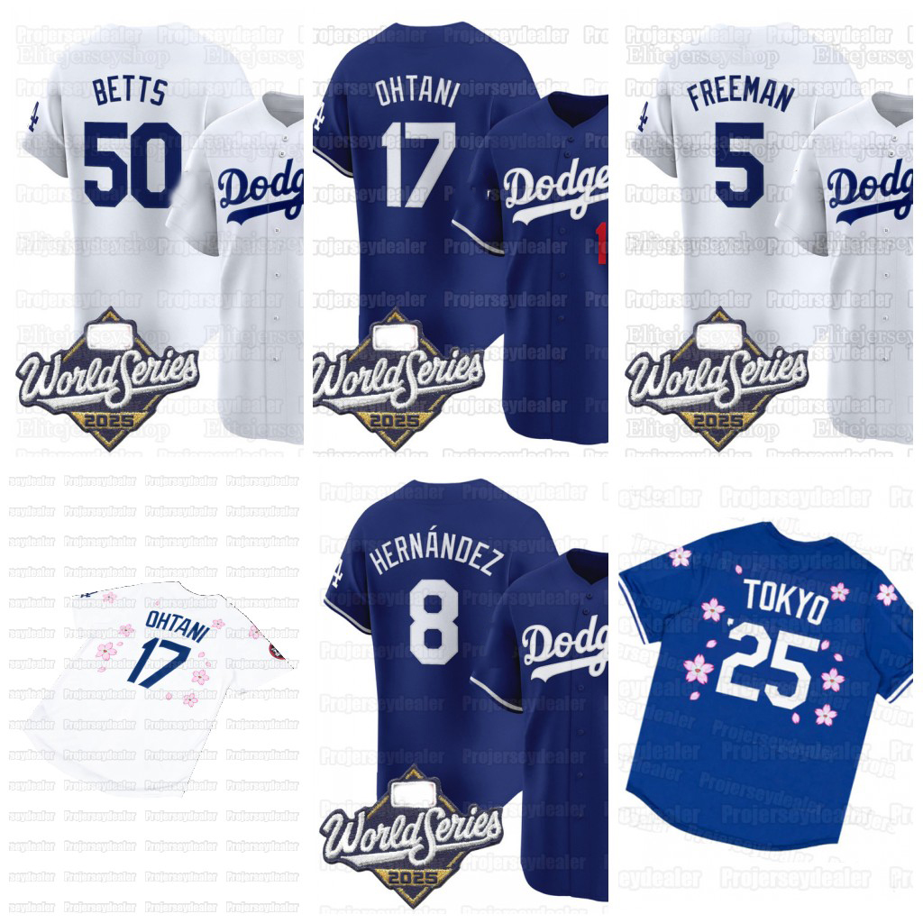 17 Shohei Ohtani Dodgers 2025 World Series Baseball Jersey Yoshinobu Yamamoto Enrique Hernandez Freddie Freeman Mookie Betts Roki Sasaki