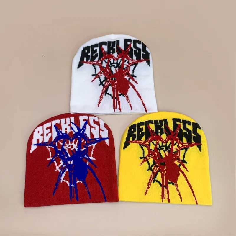 1pc Unisex Spider Web Pattern Beanie HatY2K Windproof Ear Protection Street Hip Hop Skull Cap HalloweenXJ251023