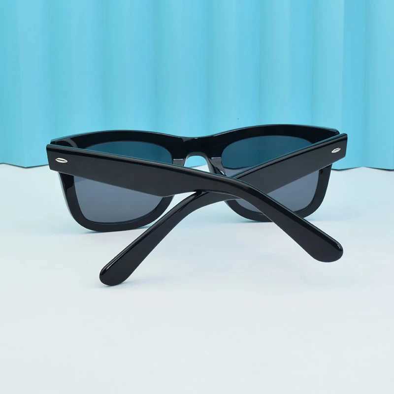 ROGBAE brands Women sun glasses 2025 Mens Thick Acetate Frame Rectangular Sunglasses UV400 Curved spectacle frame lens EyewearW251023