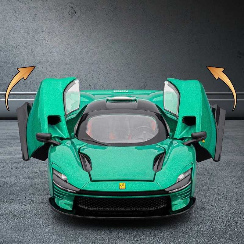 132 Daytona SP3 Alloy Simulation Sports Car Model Sound and Light Series Toy Car Collection Ornament Childrens GiftT251023