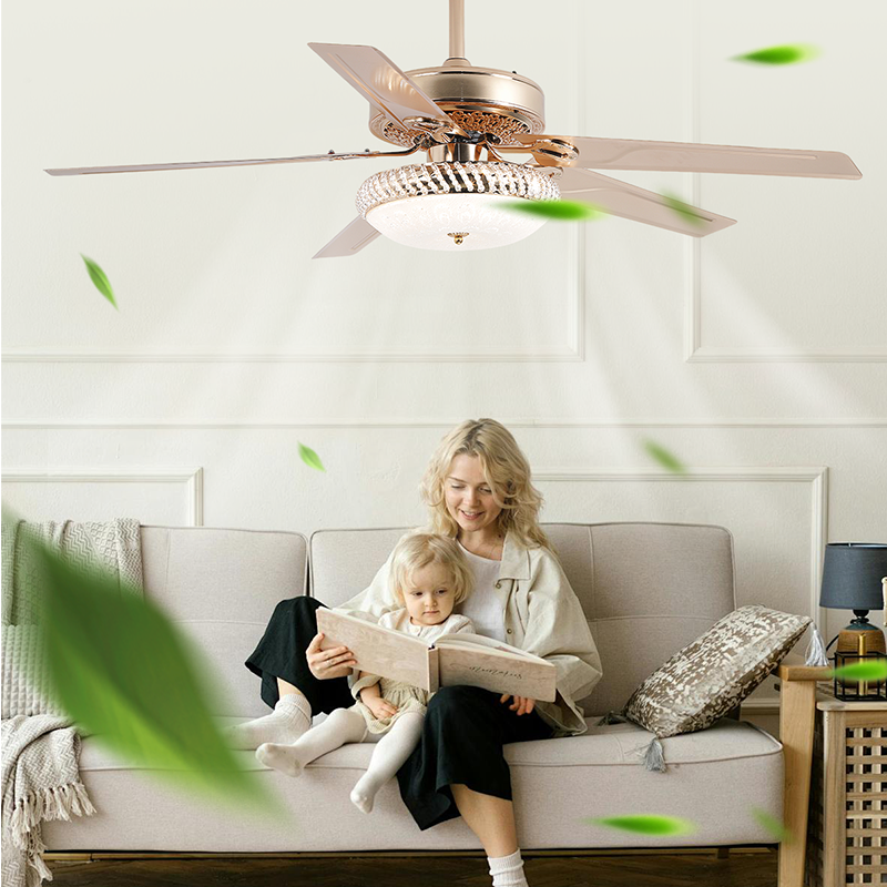 fan lamp Elegant Full Range of Motion Ceiling Fan & LED Lighting Combination Offers Silent Performance