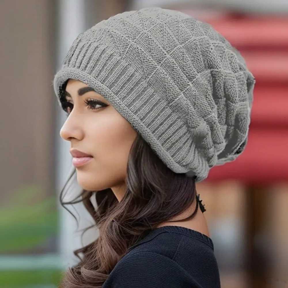 Hot Sa Long Size Winter Hat Casual Street Autumn Daily Beanies For Wen Solid BonnetW251023