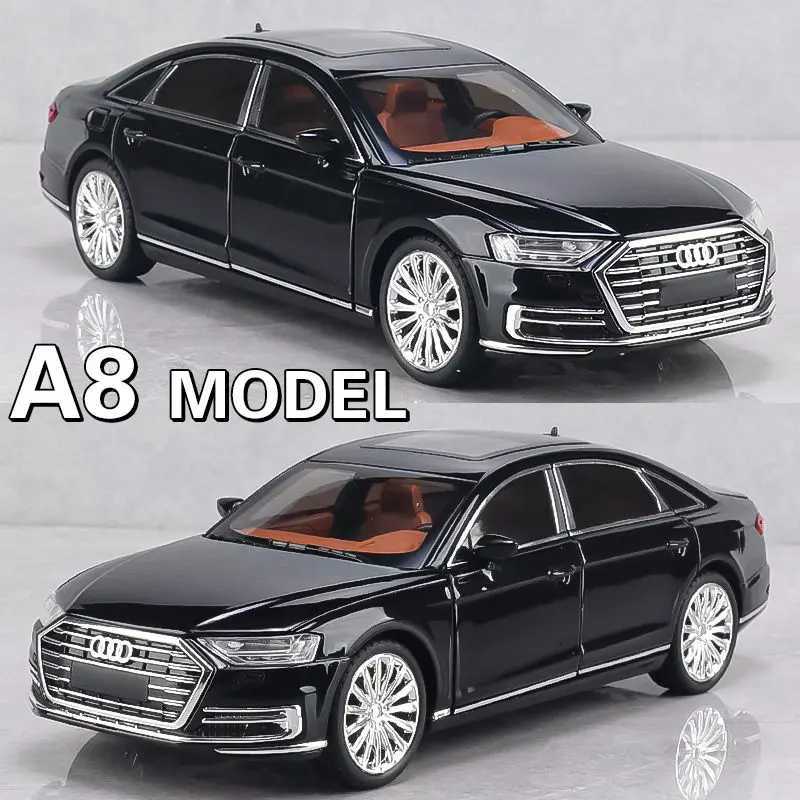 New 124 AUDI A8 Alloy Car Model Diecast Metal Toy Vehicles Car Model High Simulation Sound and Light Collection Childrens GiftsT251023