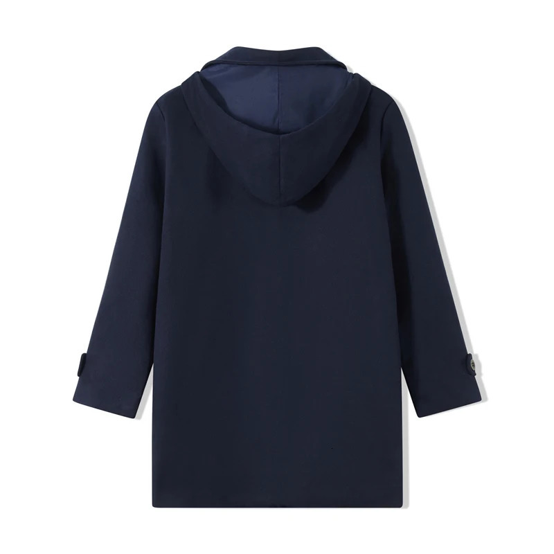 Men s Winter Duffle Coat Loose Fit Classic Wool Blend Long Sleeve Hood Toggle Outwear 251017