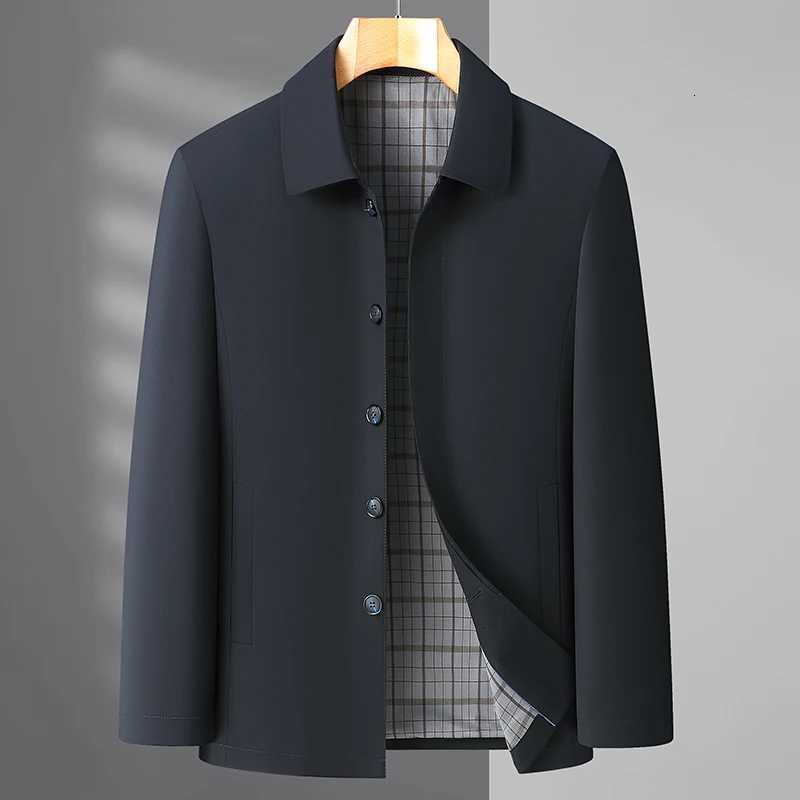 Handsome Middleaged Mens Casual Executive Coat Spring Autumn Fashion Business Jacket with Buttons M4XL 2024 Style W251023