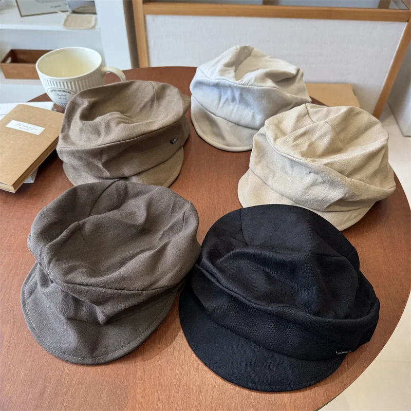 Retro Pleated Solid Color Beret womens Versatile Painter Hat Casual Cloud sboy Hat Cappello Gorras Planas 4m725 251021
