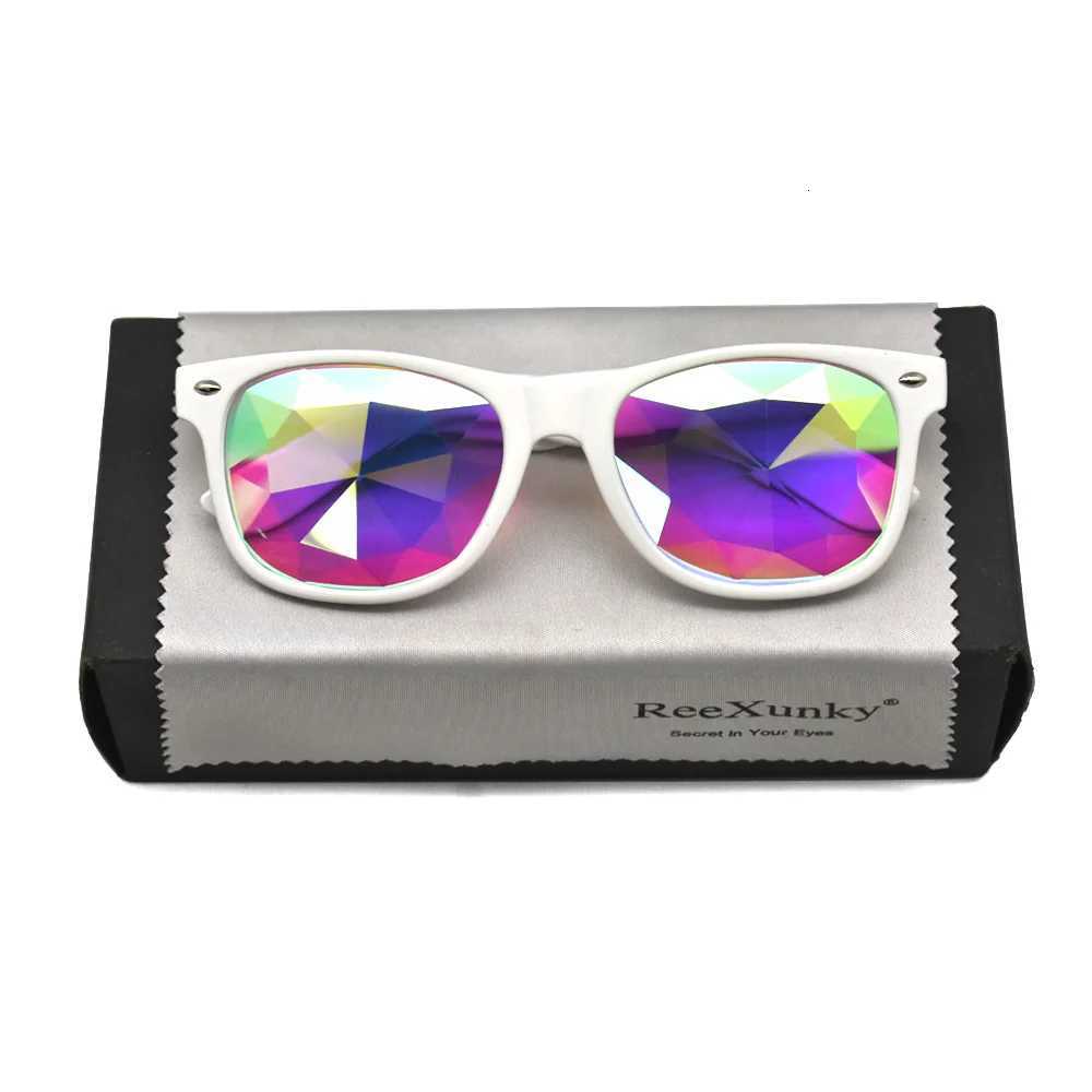 Classic Square Party Sunglasses Women Men Fashion EDM Light Diffraction Futuristic Rave Festival Sun Glasses Psychedelic PrismW251023