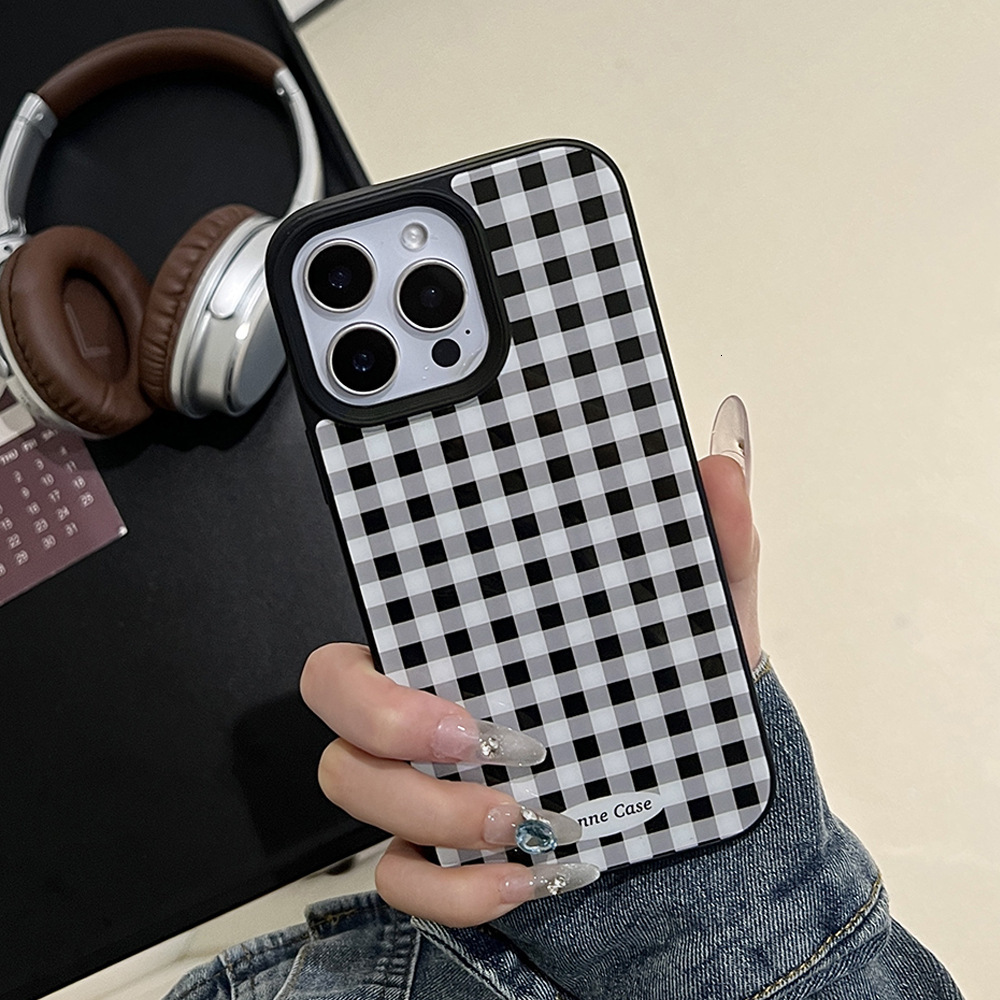 Gingham Fruit Stand, Compatible with Apple iPhone 17 Pro Max / Plaid, Checkered, Unique, Cute, Trendy Phone Case - Protective Black Bumper