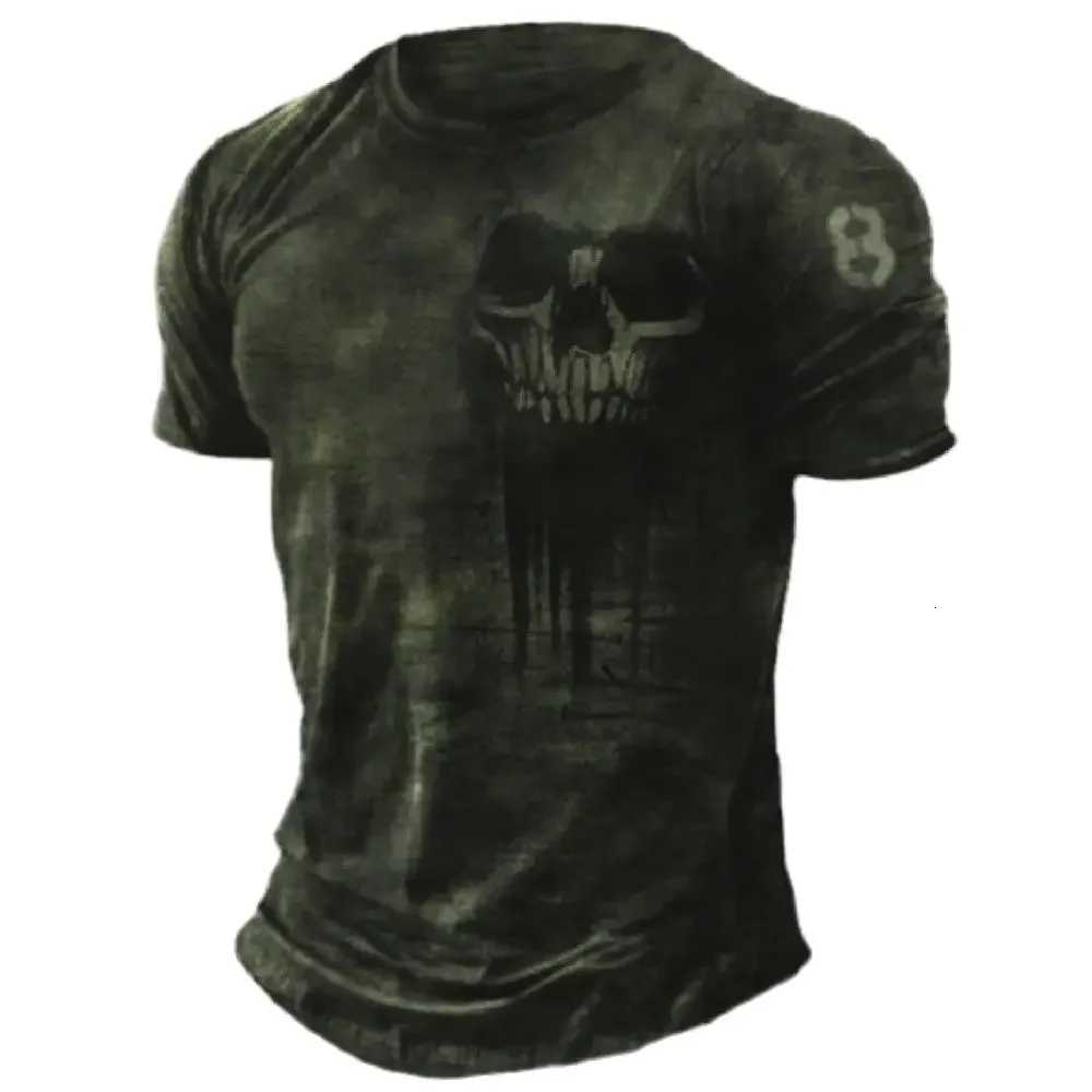 Mens Tshirts Summer 3d Vintage Horror Skull Top Hip Hop Rock Streetwear Oneck Short Sleeve Tee Oversized Tees Male ClothesXJ251023