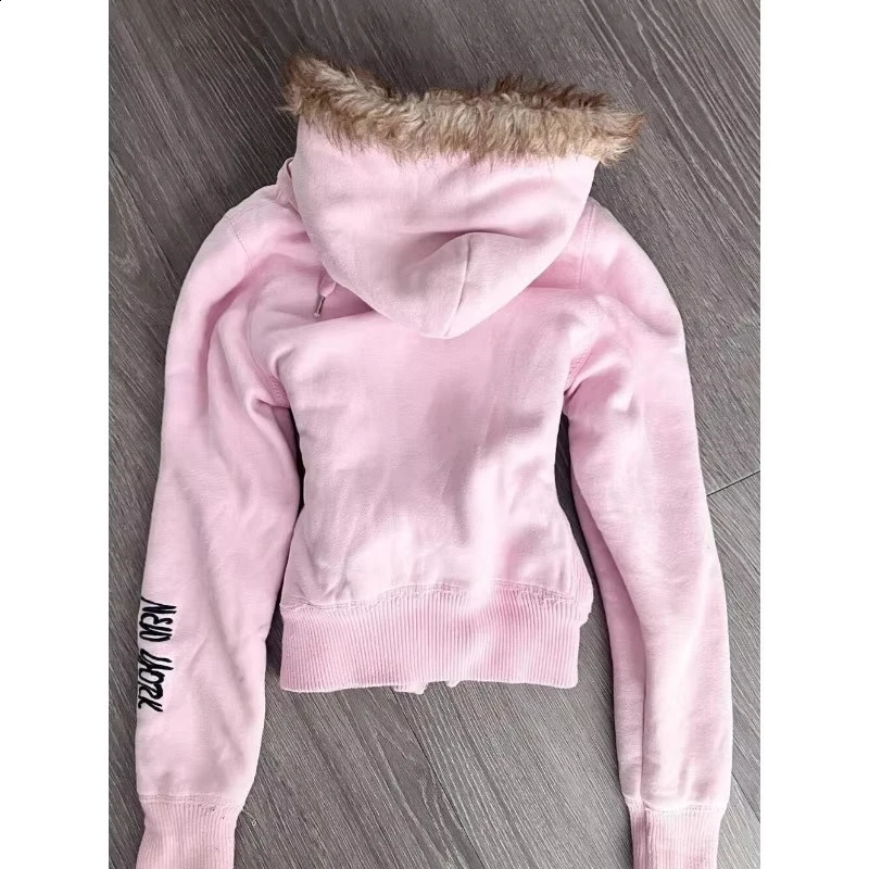 Street Y2K Casual Loose Korean Zipper Hoodie Women Harajuku Fashion Joker Letter Embroidered Sweatshirt Punk Warm 251022