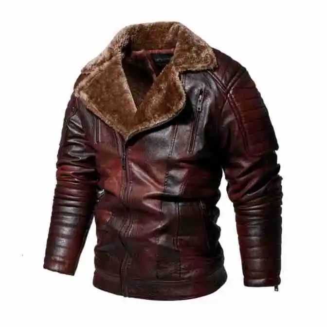 Winter New Fashion Mens Solid Color Simple Basic Casual Trendy Turndown Collar Plus Size Faux Leather Coats Male Clothes Coats W251023