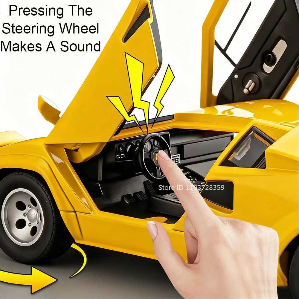 124 Countach LP500S VENENO Miniature Sports Car Model Toys Alloy Diecast Sound Light Pull Back Doors Opened Collection SupercarT251023