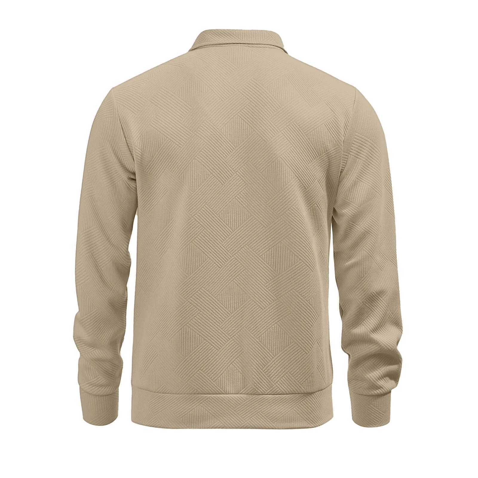 Mens Autumn Leisure Knit Zipper Cardigan Slim Jacket Business Casual Polo Collar Jackets Outdoor Sports Zipper Cardigan Coat W251023