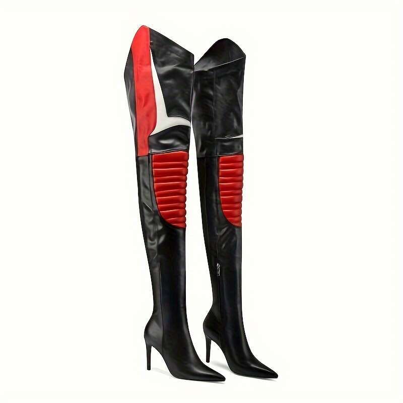 2026 Slender High Heels With Color Matching Knee Length Boots