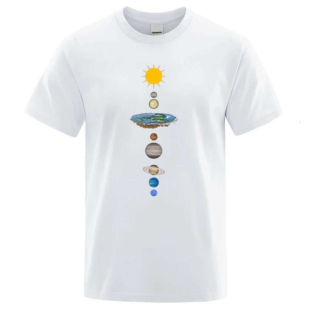 Cosmic Solar System Planetary Print Short Sleeve 100 Cotton Mens Street Casual Loose Clothing Tshirt Mens Spring SummerXJ251023