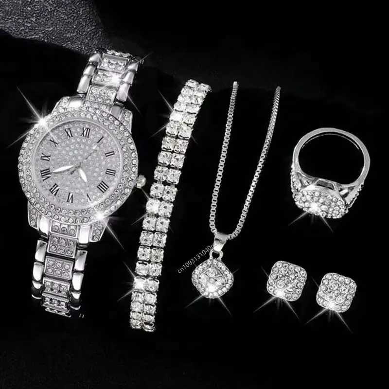 Casual Ladies Quartz Wrist Watch Bracelet Set 6PCS Set Women Watch Clock Roman Dial Luxury Brand Design Women Montre Femme RelojL251023