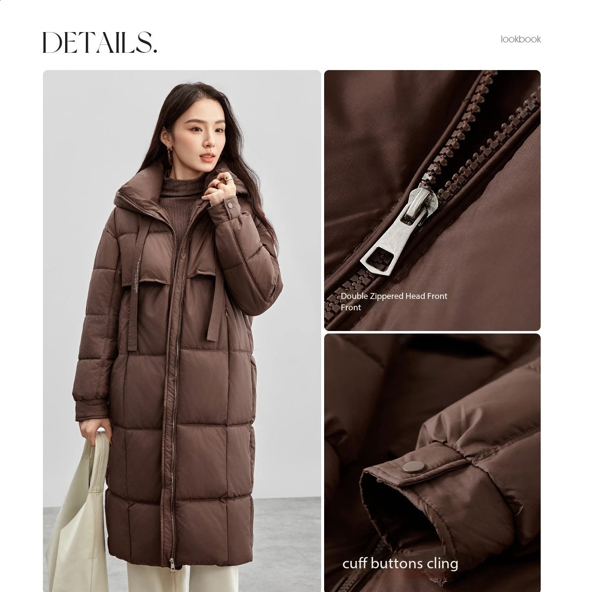 SENTUBILA Womens Long Parkas Winter Padding Coat Oversized Stand Neck Hooded Zipper Warm Outerwear Woman Clothes W44M58169 251021