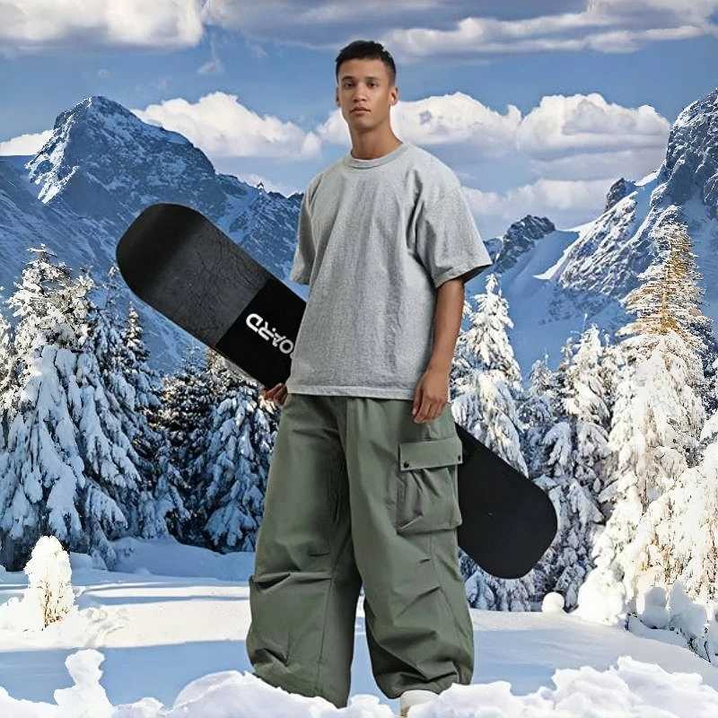 GSOU SNOW Super Baggy Snowboard Pants Men Waterproof Windproof Sports Clothes Insulated Loose Fit Ski Trousers for Cold Weather Y251023
